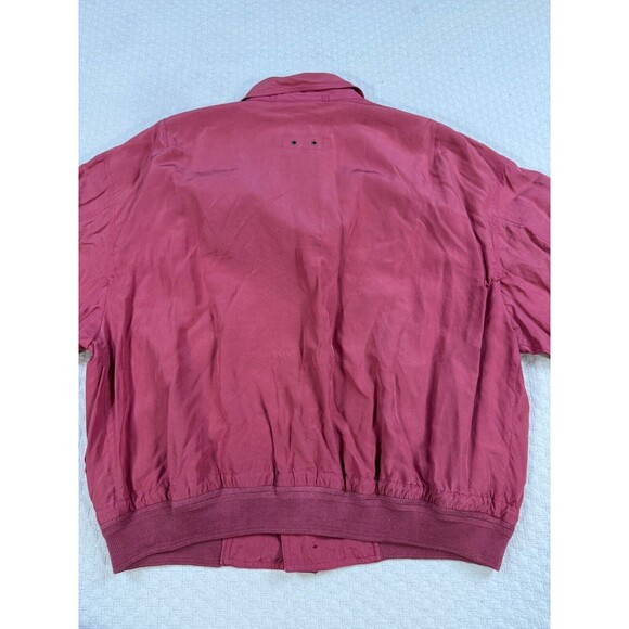 Vintage Silk Golf Jacket Button Up Lined Red 1960's Made in Italy | Size IT 50 - Picture 10 of 15